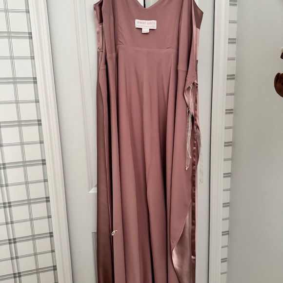 Birdy Grey Cindy Wrap Dress - English Rose Shiny Satin - Picture 6 of 8